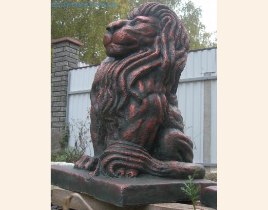 Фото фигуры льва тонировка медь
